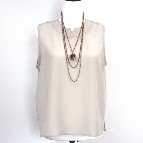 Simon Chang Champagne Top, Vintage Sleeveless Blouse, Made in Hong Kong - Picture 2 of 6